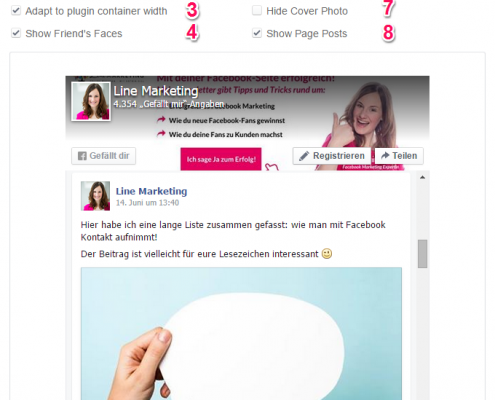 Facebook Page Plugin in Webseite einbinden