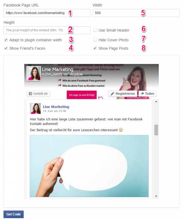 Facebook Page Plugin in Webseite einbinden - Neue Like Box