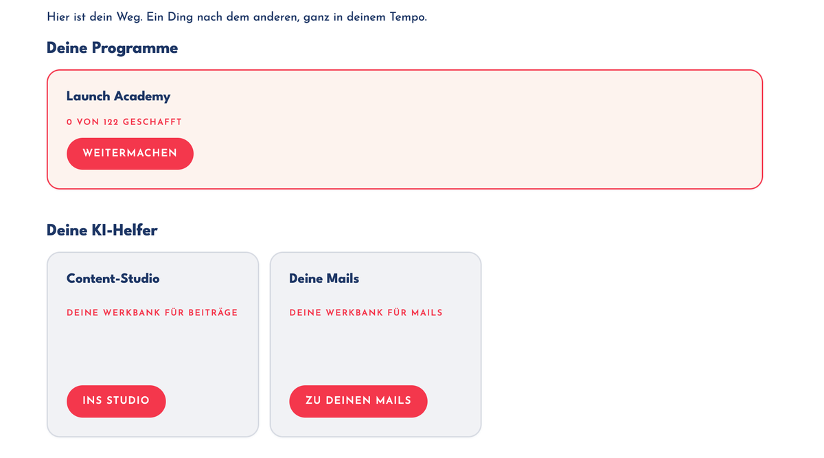 Dein Mitglieder-Dashboard mit Content-Studio und Mail-Werkbank