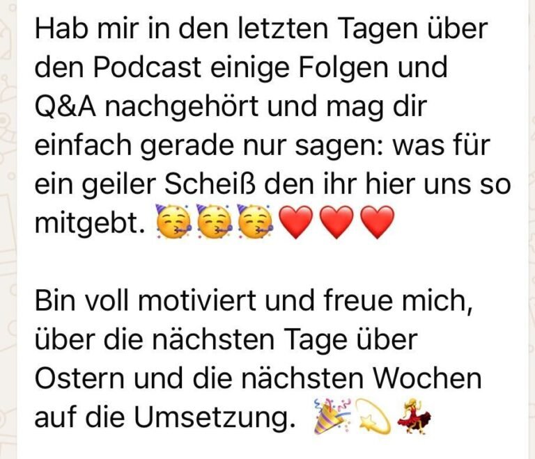 Erfolg aus der WhatsApp-Gruppe: Bettina